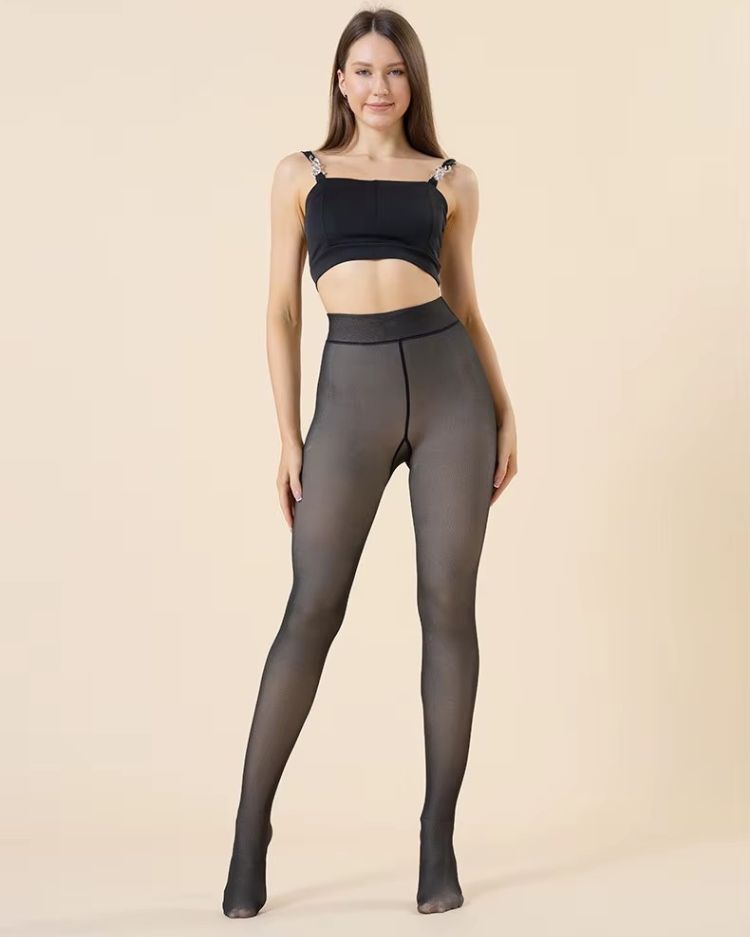 Fleece-Lined Illusion Tights - Voldina