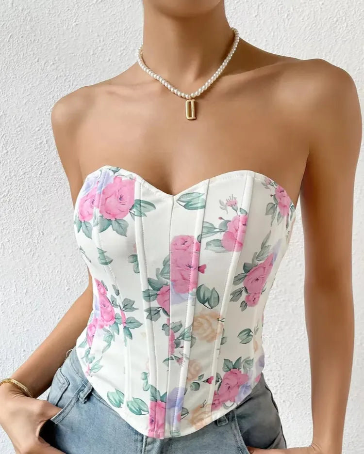 Floral Corset Top - Voldina