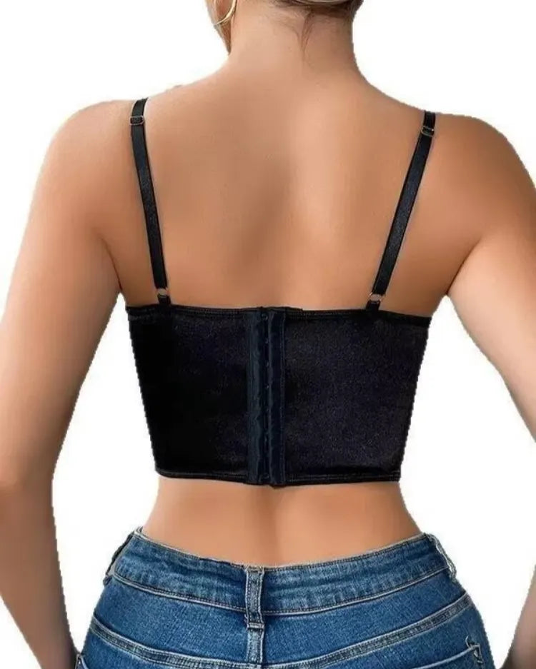Floral Embroidered Bustier Top - Voldina