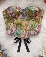 Floral Jacquard Corset - Voldina