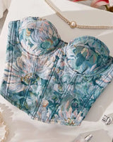 Floral Jacquard Corset - Voldina