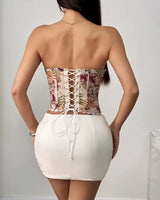 Floral Off-Shoulder Bustier - Voldina