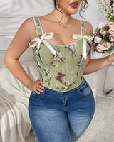 Floral Print Corset Top - Voldina