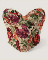 Floral Strapless Bustier Top - Voldina