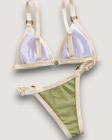 High-Cut Ribbed Ring Bikini Set - Voldina