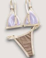 High-Cut Ribbed Ring Bikini Set - Voldina