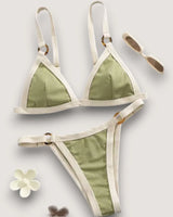 High-Cut Ribbed Ring Bikini Set - Voldina