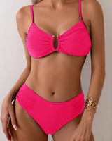 Regular-Waisted Padded Bikini Set - Voldina