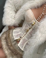 Ivory Sheer Corset Top - Voldina