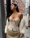Ivory Sheer Corset Top - Voldina