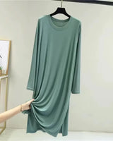 Modal Cotton Long-Sleeve Nightdress - Voldina