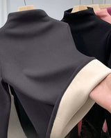 Plush Mock Neck Thermal Top - Voldina