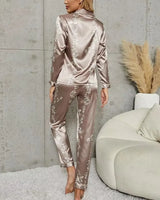 Printed Long-Sleeve Pyjama Set - Voldina