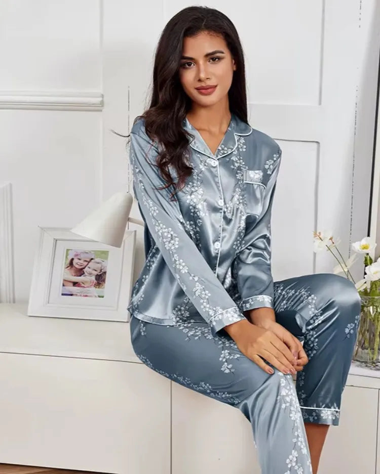 Printed Long-Sleeve Pyjama Set - Voldina