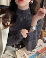 Ribbed Plush Thermal Turtleneck - Voldina