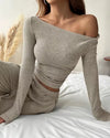 Ribbed Round-Neck Loungewear Set - Voldina
