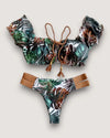 Ribbed Ruffle Bikini Set - Voldina