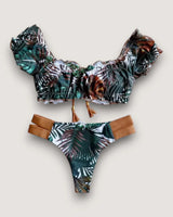 Ribbed Ruffle Bikini Set - Voldina