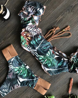 Ribbed Ruffle Bikini Set - Voldina