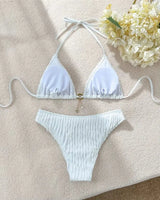 Ruched Halter Bikini Set - Voldina