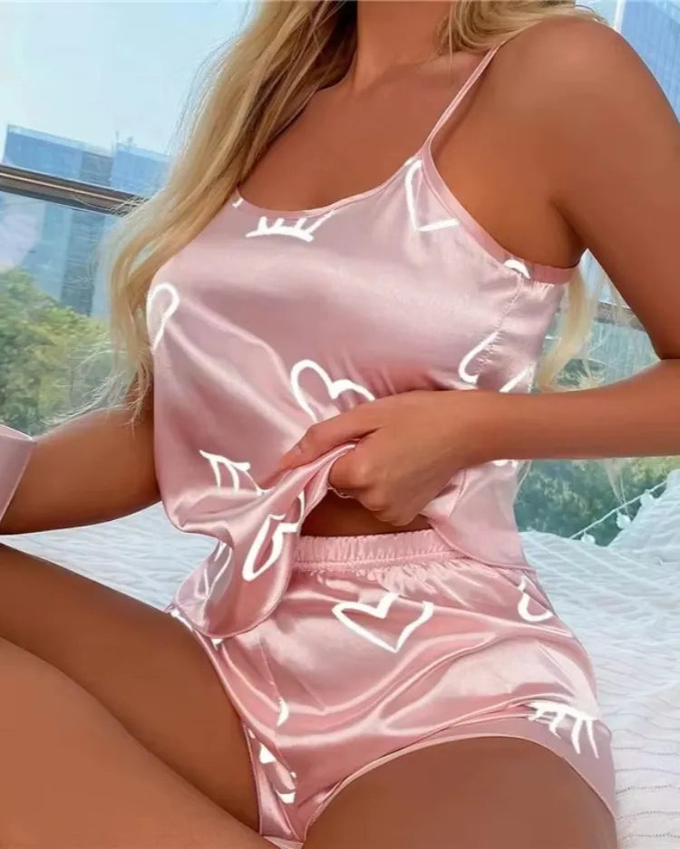 Satin Cami Pyjama Set - Voldina