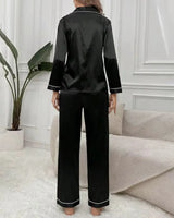 Satin Long Sleeve Pyjama Set - Voldina