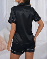 Satin Pyjama Shorts Set - Voldina