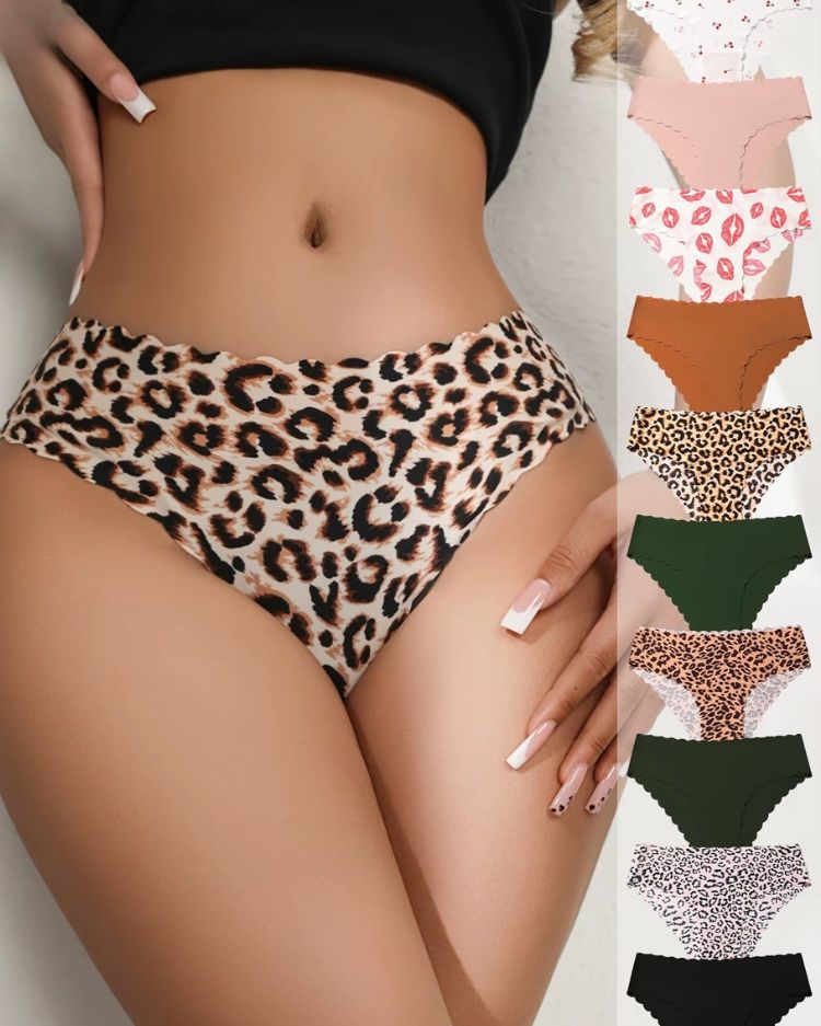 10-Pack: Seamless Wavy-Edge Low-Rise Briefs - Voldina