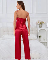 Sleeveless Satin Pyjama Set - Voldina