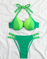 Solid Underwired Bikini Set - Voldina