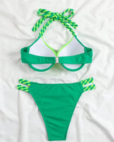 Solid Underwired Bikini Set - Voldina