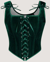 Square Neck Velvet Corset Top - Voldina