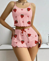 Strawberry Silky Pyjama Set - Voldina