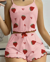 Strawberry Silky Pyjama Set - Voldina
