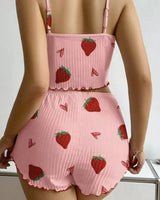 Strawberry Silky Pyjama Set - Voldina