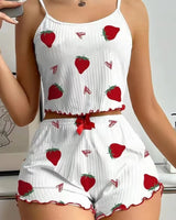 Strawberry Silky Pyjama Set - Voldina