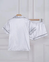Striped Satin Short Pyjamas - Voldina