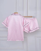Striped Satin Short Pyjamas - Voldina