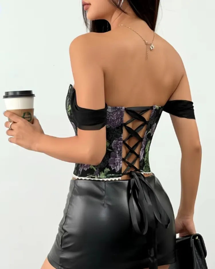 Structured Jacquard Corset - Voldina