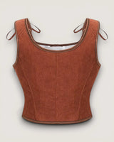 Structured Lace-Up Corset Top - Voldina