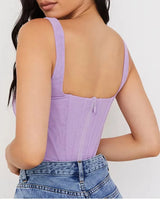 Structured Square-Neck Corset Top - Voldina