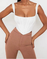 Structured Square-Neck Corset Top - Voldina
