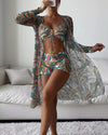 Three-Piece High-Waist Bikini Set - Voldina