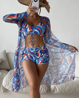 Three-Piece High-Waist Bikini Set - Voldina
