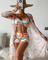 Three-Piece High-Waist Bikini Set - Voldina
